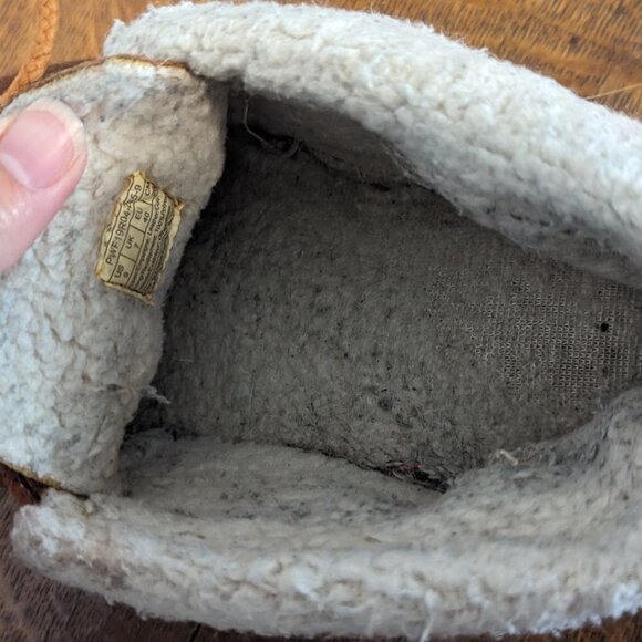 Pendleton Slipper Cabin Fold Leather Rubber Bottom Shearling Fleece Lined - Picture 6 of 8